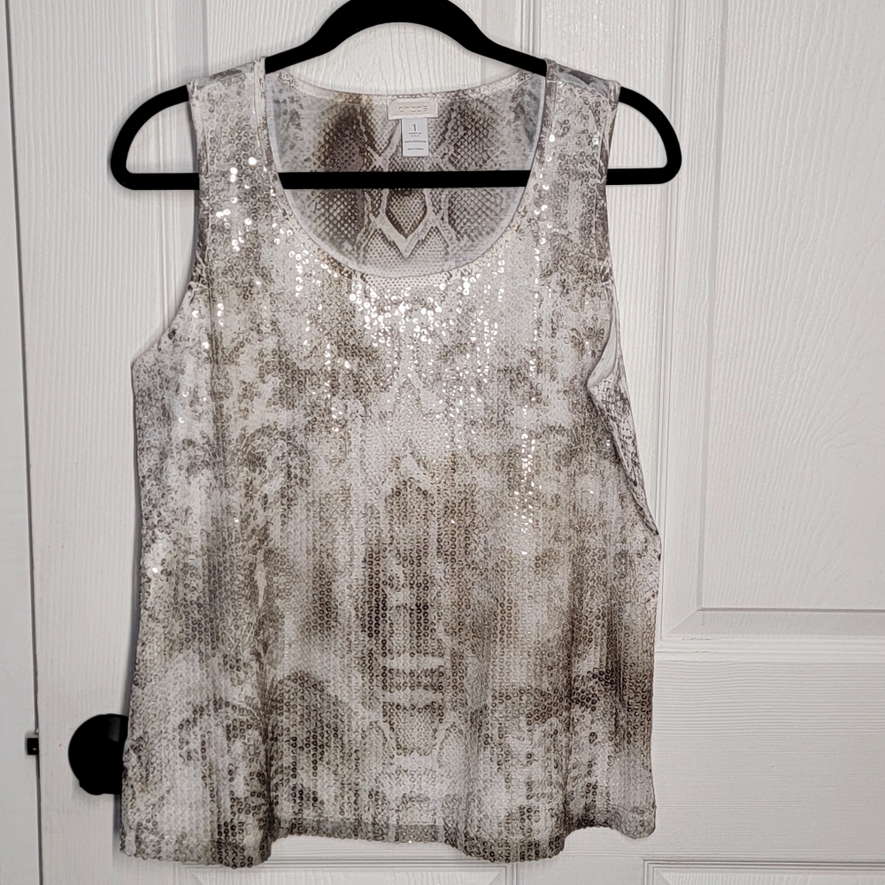 Chico's Sleeveless Animal Print Top